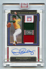 2022 PANINI THREE AND TWO #HOFS-DE DENNIS ECKERSLEY AUTOGRAPH DUAL JERSEY #11/15