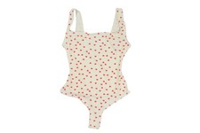 Skims Fits Everybody Square Neck Bodysuit in Ruby Heart Print