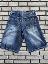 Vintage Y2K South Pole Red Tab Baggy Sun Faded Denim Jorts Men  s Size 32  
