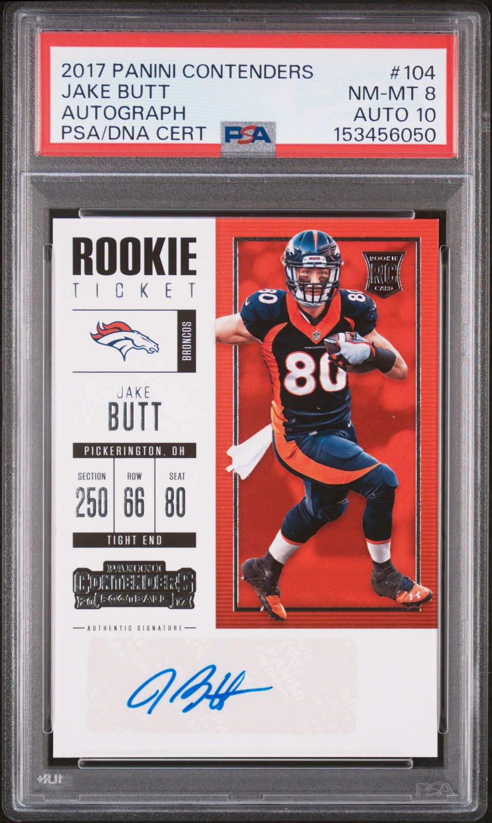 Jake Butt Panini Contenders #104 Autograph