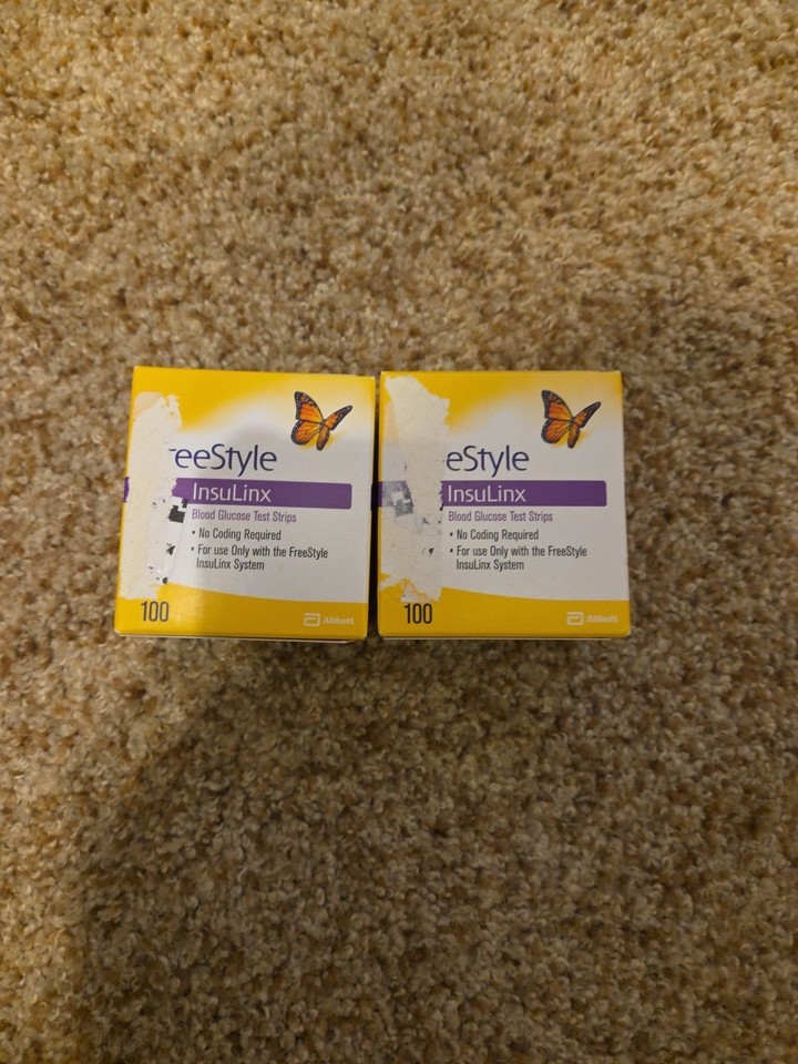 1 Box 100 Count Abbott Freestyle InsuLinx Blood Glucose Test Strips Exp ...