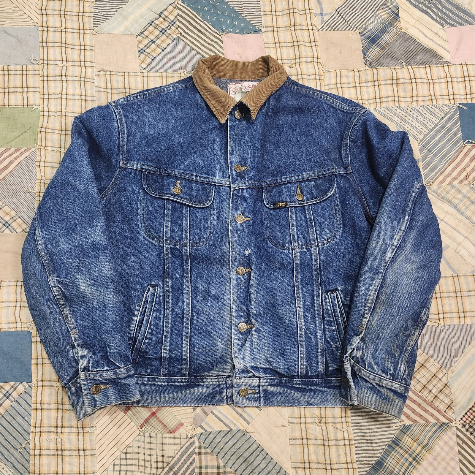 Lee Storm Rider Jacket 44R Blanket Lined Corduroy Vintage 70s Denim