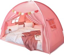Full Size Bed Canopy for Kids,Girls Bed Tent Dream Privacy Playhouse Floor Sleep