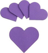 5 Pack Purple Heart Sticky Notes, Cute Self-Stick Notes Fun Blank Sticky Note Pa