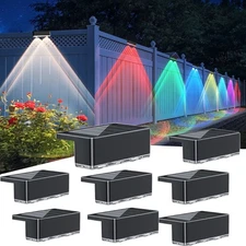 LED Solar Power Fence Lights Outdoor Garden Wall Door Deck Step Stair Decor Lamp