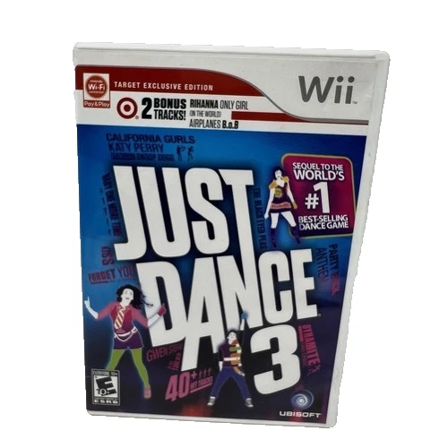 JUST DANCE 3 (WII) DISC + CVR ART + MANUAL - NO CASE - VERY GOOD