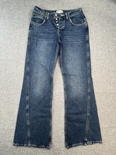 Free People We The Free Expert Advice Flare Jeans Mid Rise Button Fly Size 27