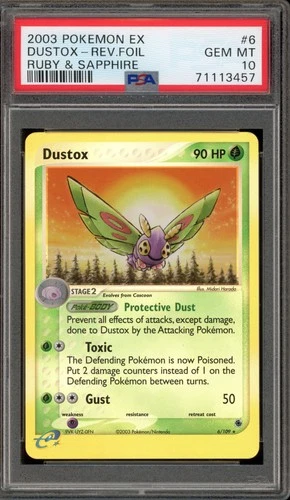 Pokemon Dustox EX Ruby & Sapphire Reverse Holo Rare #6 PSA 10 Gem Mint