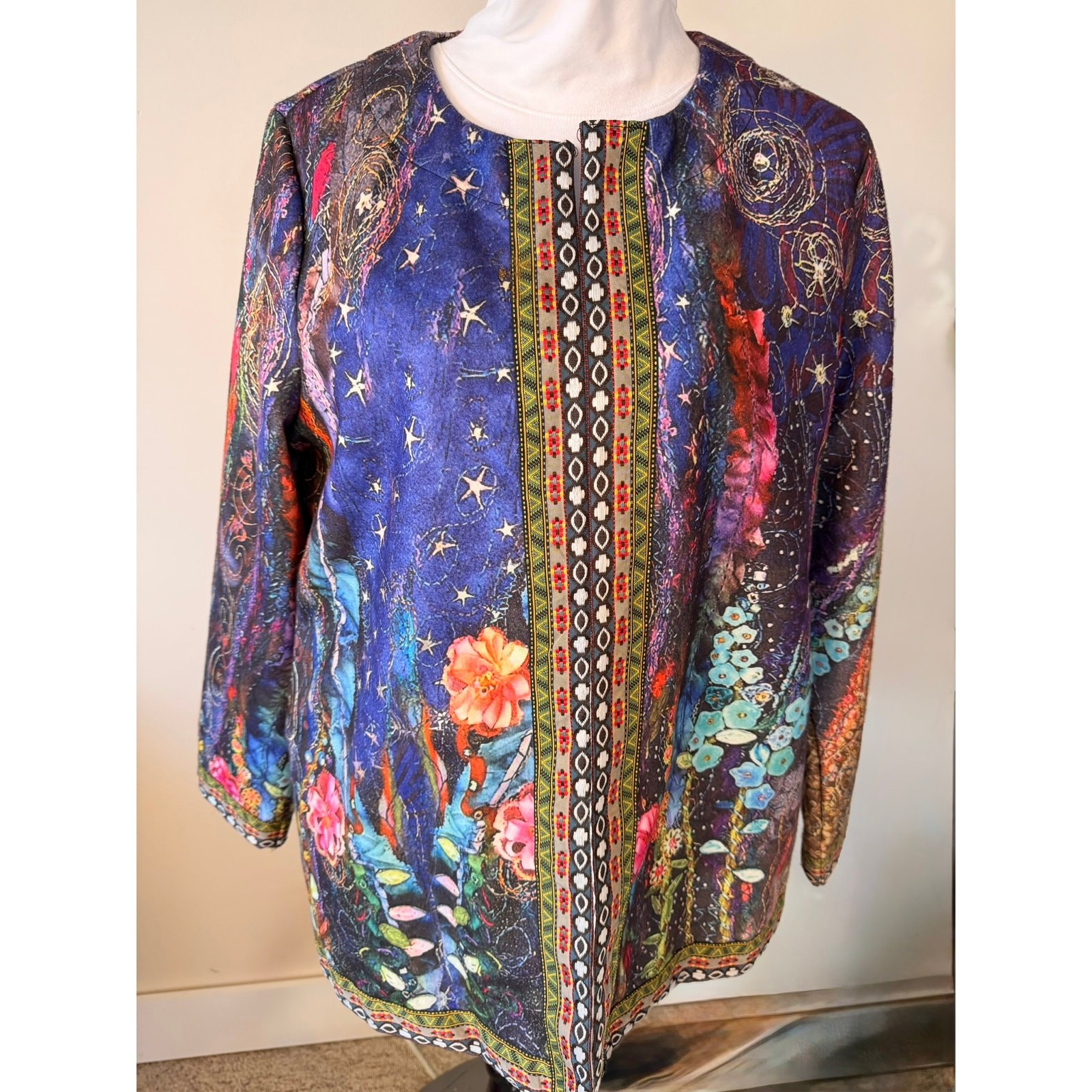 Celestial print jacket - starry night - long slee… - image 2