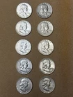 Franklin half dollar lot Of 10 Coins