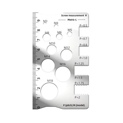 Steel Thread Gauge Ruler For M 3-18 Precise Measurement Nut Thread Checker