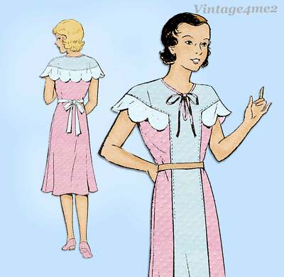 Pictorial Review 6144: 1930s Sweet Girls Party Dress Sz12 Vintage Sewing  Pattern | eBay