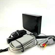 RARE Nintendo Wii Console Black RVL-001 USA Remote Nunchuk Wiimote play Gamecube