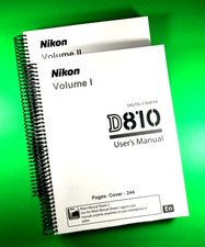 Owners Manual for Nikon D810 Camera 530 Pages W/Clear Covers 