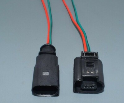 VW Audi Seat Škoda Plug Connector – 2-Pin Male+Female – 1J0973702, 1J0973802
