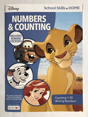 Disney NUMBERS & COUNTING Workbook & Stickers, Bendon, Ages 4+
