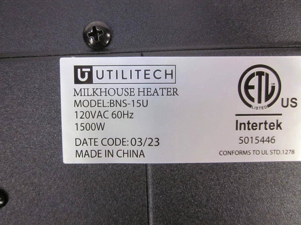 Utilitech Milkhouse Style Electric Fan-Forced Space Heater 1500 Watts Black - Image 3 of 4