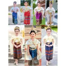 Kids Cute Princess Thai Girl Sarong and Sabai 3 Styles Wear School Occasions NEW