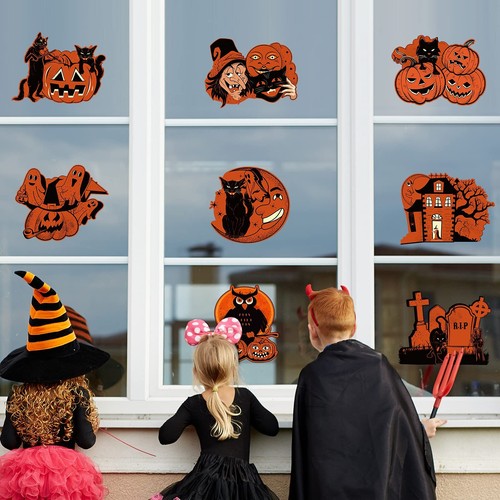 8 Pcs Vintage Halloween Decor Trick or Treat Holiday Party Decorations - Picture 2 of 7