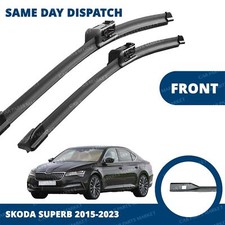 Front Windscreen 26" 18" Flat Aero Wiper Blades Pair for Skoda Superb 2015-2024