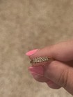 10k Yellow Gold 2-Row Diamond Ring 14 Diamonds Vintage Size 6.25 — photo 2