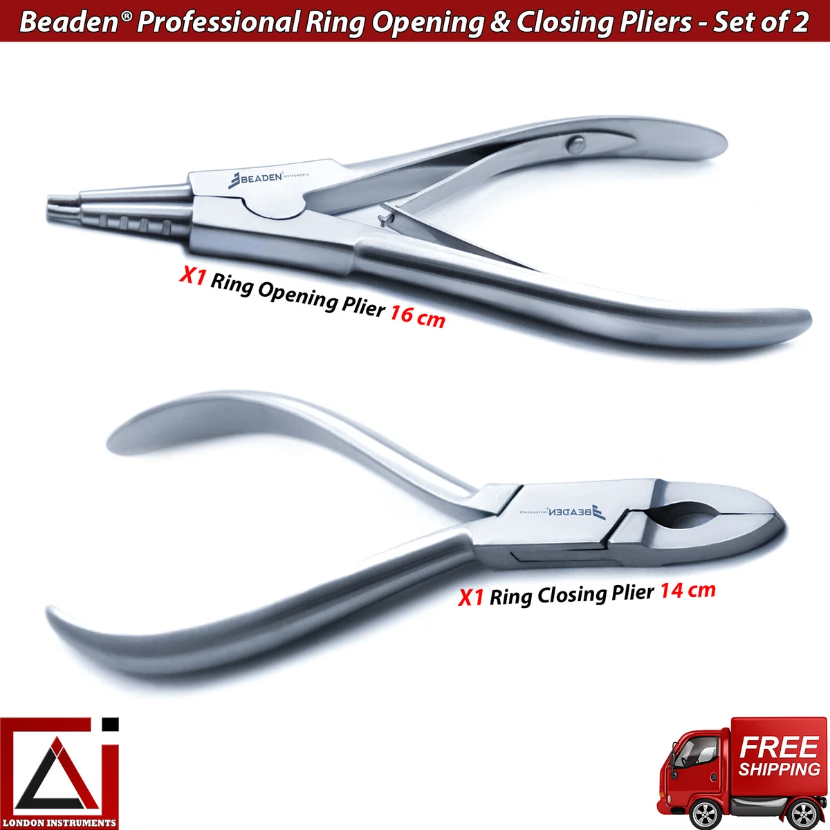 Beaden Pro Ring Opening Closing Pliers Body Piercing Captive Bead Tools 2 pcs
