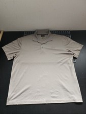 GREG NORMAN for Tasso Elba Play Dry Men's XL Five 5 Iron Golf Polo Shirt Gray