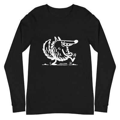 Cotton Unisex long sleeve Tshirt All Size XS-2XL black[wolf walker]new
