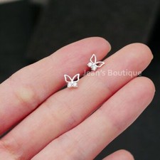 Sterling Silver TINY Butterfly Helix Tragus Piercing Stud Post Earrings A4543