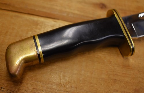 1991 Buck 119 Knife Special Fixed Blade With Brass Handle & Buck Leather Sheath - Picture 6 of 14