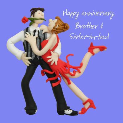 Wedding Anniversary Card Brother Sister in Law Funny One Lump Or Two  UK