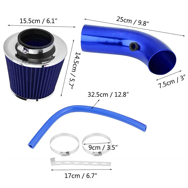 For Acura TL V6 3.5L 3" Air Intake Filter Induction Pipe Power Flow Hose System - Image 4 of 4