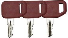 3 pcs. lot John Deere, Multiquip, Indak Heavy Equipment Ignition Keys 51481