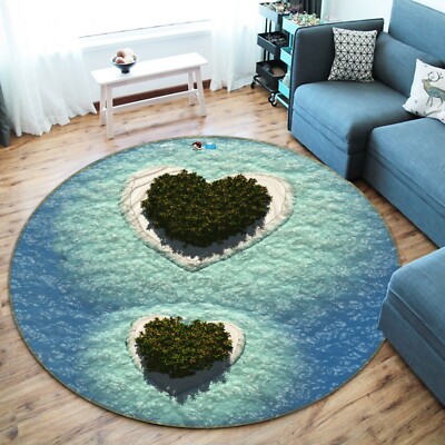 3D Heart Island Sea ZHUA2635 Game Non Slip Rug Mat Photo Carpet Zoe