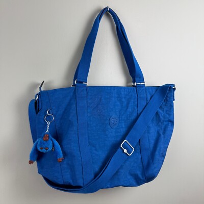 Kipling Adara Blue Crossbody Messenger 18'' x 13''  Purse Bag Charm Monkey TM5605