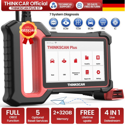 ThinkScan Plus S7 Profi KFZ Auto Scanner OBD2 Diagnosegerät 5 Reset+7 Systeme