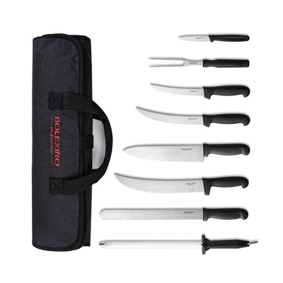 Professional 9 Piece BBQ Knife Set,Knife Roll,Outdoor Cooking Knife... Fast Ship