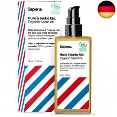 Bartöl Herren Bio Sapiens Barbershop - Natürliche Bartpflege Öl Cosmos Organic z