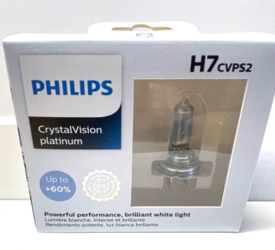 2x- PHILIPS Crystal Vision Platinum H7 55W Lamp Bulbs NEW!