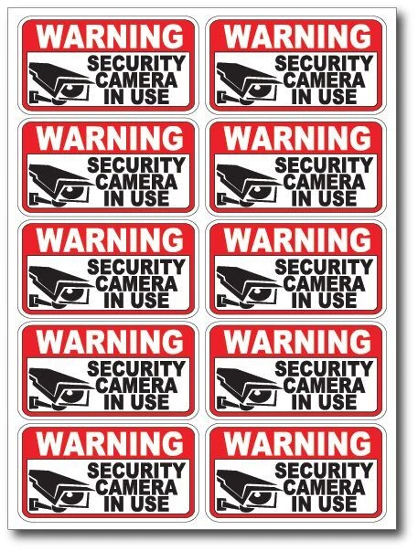 12x SECURITY CAM IN USE Surveillance Burglar Alarm Decal Warning Stickers Safety - Image 3 of 4