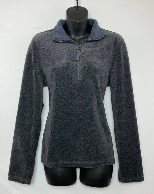 Old Navy Perfect Fit Womens Long Sleeve Charcoal Fleece Pullover 1/4 Zip Sz M eBay