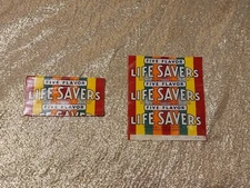 2 Rare Vintage Life Savers Candy Wrappers Five Flavors Rainbow Paper Covers 