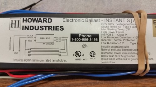 NEW Howard Industries EPL3/321S/MV/SC/HE Instant Start Electronic Ballast - Bild 3 von 3