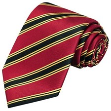 63'' Extra Long Mens Tie Checkered Plaid Stripe Classic Necktie Red Gold