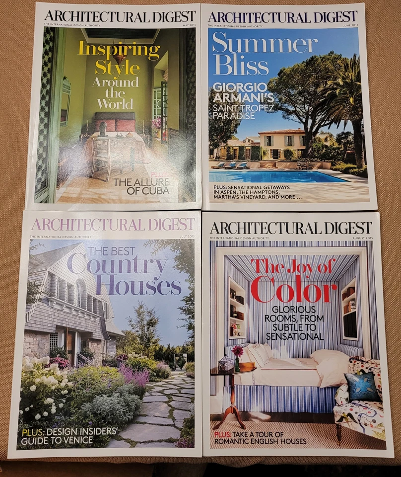 Lot of 12 ARCHITECTURAL DIGEST Magazine Issues Full Complete Year 2015 - Image 4 of 4