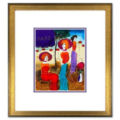 Moshe Leider, Framed Original Mixed Media Watercolor Painting, Hand Signed