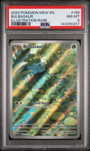 2023 POKEMON MEW EN-151 ILLUSTRATION RARE #166 BULBASAUR PSA 8