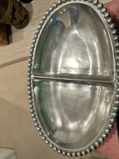 Mariposa Pearled Oval Sectional Serving Dish