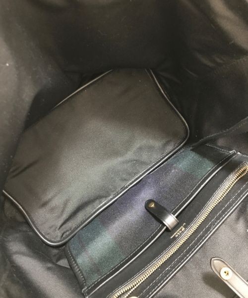 Ralph Lauren Black Watch Tote Bag Green Navy Women's Canvas Near Mint thumbnail 6