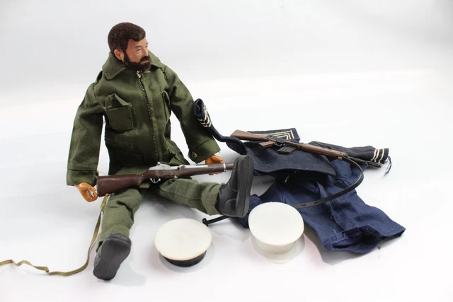21 Palitoy Action Man Vintage Flocked Hair Beard w/ Flexy Hands & Clothing